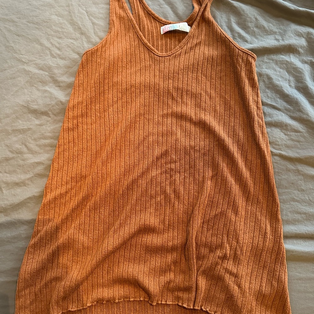FP Beach Women's Ribbed Tank Top - Orange - Picture 2 of 2